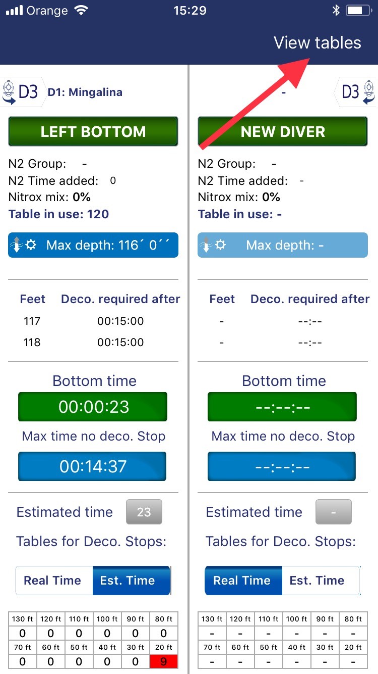 view tables